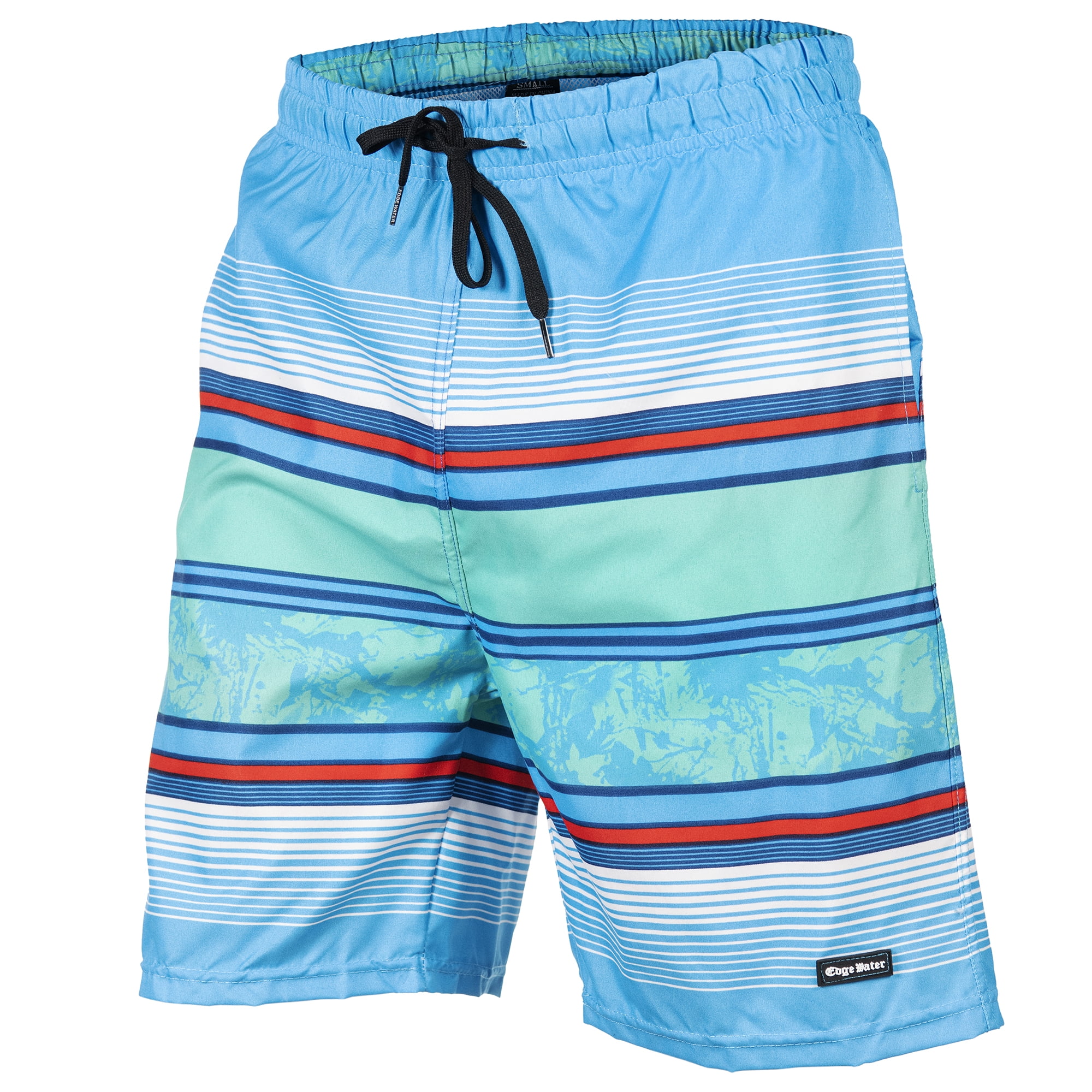 Mens Swim Trunks with Mesh Lining Pockets Colorful Rings Boys Polyester Board Shorts Swimwear