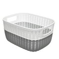 thumbnail image 6 of Simplify 4 Pack 2-Tone Decorative Small Storage Basket in Grey, 6 of 6
