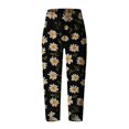 thumbnail image 3 of Women Plus Size Pants Casual Floral Print Harem Hem Capri Trousers with Pocket Elastic Waist Slimming Loose Sweatpants, Black, XXXL, 3 of 5