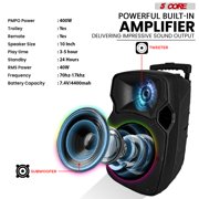 5 Core Party Speaker w Microphone 400W Big Rechargeable Bluetooth Loud PA DJ Karaoke System w Stand