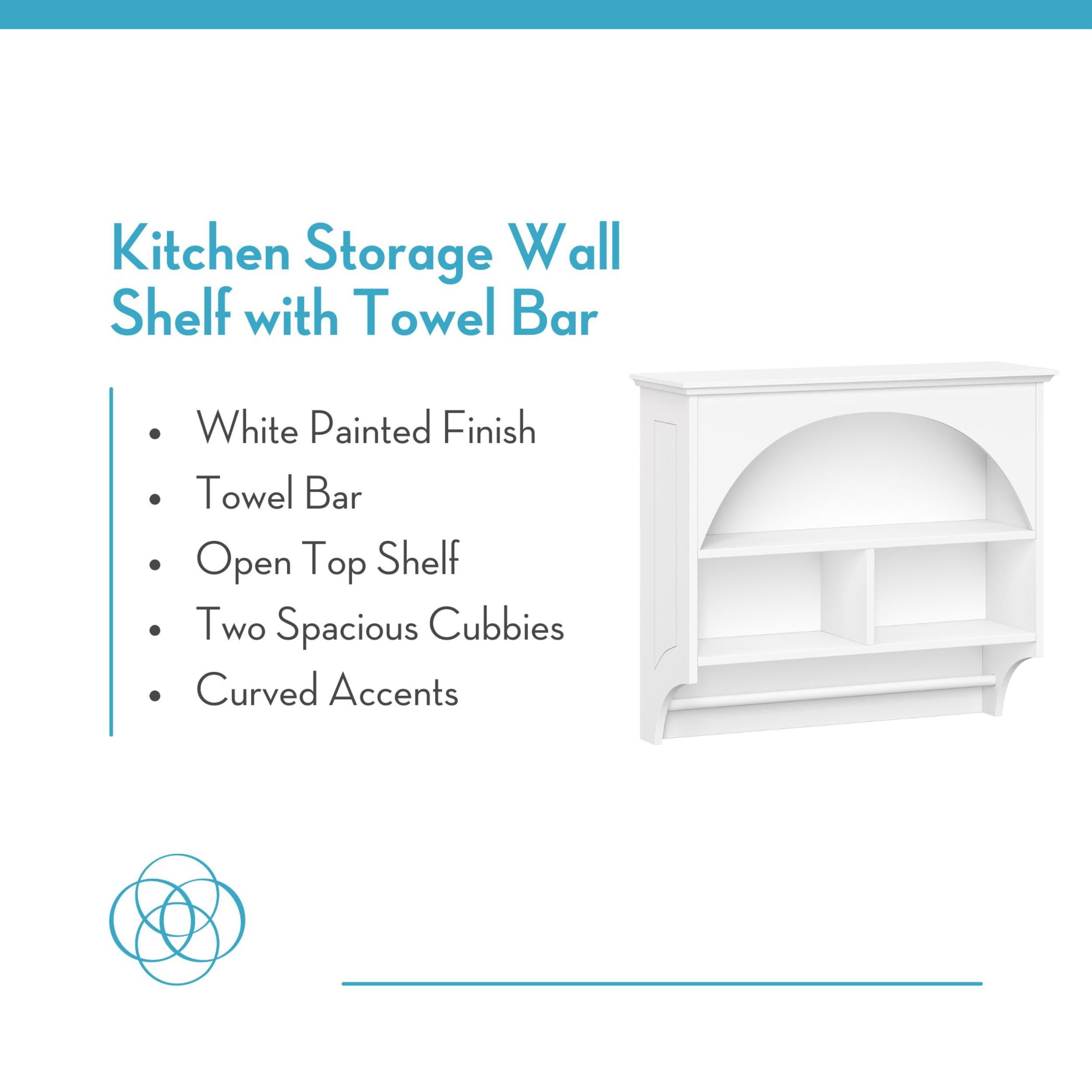 RiverRidge Wall Mounted Kitchen Cabinet Storage Pantry with Towel Bar - White
