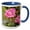 Blue/White, variant on 3drose, Pretty Pink Roses Glistening After Rain, 11oz Two-tone Black Mug