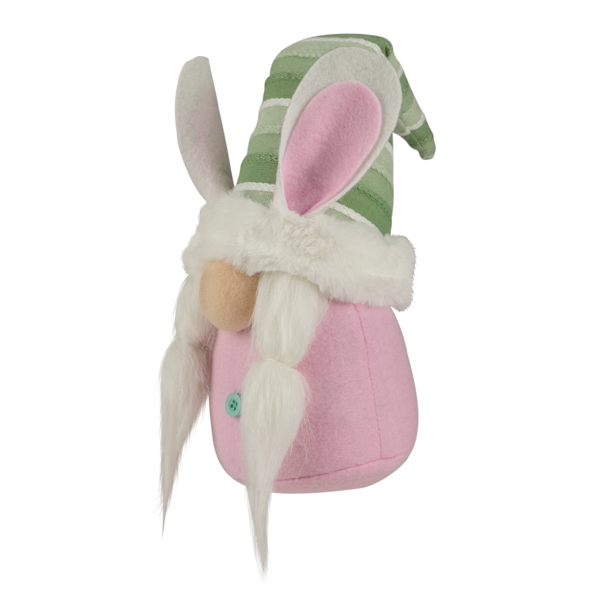 Northlight 13" Pink and Green Gnome Girl with Bunny Ears Easter Figure