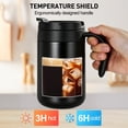 thumbnail image 2 of Huryfox Insulated Travel Mug - 16.9oz Double Wall Vacuum Stainless Steel Airtight Coffee Mug with Handle and Splash Lid for Cold/Hot Coffee, Tea (Black), 2 of 8