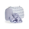 thumbnail image 3 of No Boundaries Women's Quilted Pouch and Hair Scrunchie Set, 2-Piece, Sky and Lilac Sea Floral/Gingham, 3 of 5