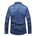 thumbnail image 4 of hoksml Men's Casual Denim Shirt Jacket, Long Sleeve Snap Button Shirt with Pockets for Spring Fall, 4 of 9