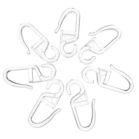 Beaupretty 50Pcs Universal Curtain Hooks Transparent Flexible for Bedroom Bathroom