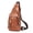 Brown, variant on Sling Bag for Men Genuine Leather Chest Bag Crossbody Backpack Travel Hiking Outdoor Sports Black