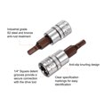 thumbnail image 4 of Uxcell 4pcs 9/64" Hex Bit Socket 1/4" Square Drive SAE Extension Impact Bit Power Nut Driver Set S2 & CR-V Steel Socket Ratchet Wrench Bits, 4 of 6