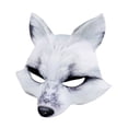 thumbnail image 2 of KAKOWELY Máscara de media cara, disfraz de EVA, máscara de animal, accesorio para disfraz de cosplay, para Halloween, carnaval, mascarada (blanco), 2 of 5
