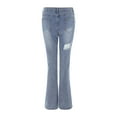 thumbnail image 5 of Sngxgn Women High Waisted Stretch Jeans Straight Wide Leg Denim Pants(Blue,M), 5 of 9