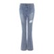 thumbnail image 3 of Tall Woman Clothes rasgados elásticos de cintura alta de casual para mujer (Blue, L), 3 of 5