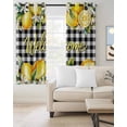 thumbnail image 2 of Yellow Lemons Blackout Curtains for Bedroom/Living Room, Thermal Insulated Kitchen Curtains, Summer Fruits Leaves Botanical Buffalo Plaid Grommet Darkening Window Treatment Drapes 52"x72"x2, 2 of 8