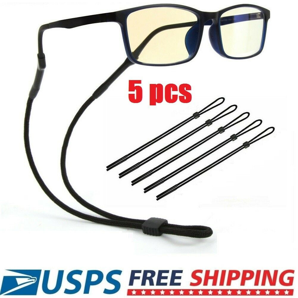 3 X Sports Safty Adjustable Glasses Sunglass Holder Neck Cord String Strap Rope Lanyard Holder Unisex Eyewear Retainer Strap for Sports and Outdoor Activities Black Red and Blue Color