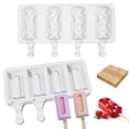 thumbnail image 1 of Helado De 4 Cavidades Moldes De Paletas De Silicona Molde De Helado Casero Para Gelatina De Pastel De Paletas Diy 2 Uds Moldes Yuarrent HA034869-00, 1 of 6
