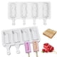 thumbnail image 1 of Helado De 4 Cavidades Moldes De Paletas De Silicona Molde De Helado Casero Para Gelatina De Pastel De Paletas Diy 2 Uds Moldes Yuarrent HA034869-00, 1 of 6
