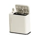 thumbnail image 3 of Cubo de basura delgado para baño con tapa Cubo de basura para baño Cubo de basura Cubo de basura para sala de estar Tocador Cocina del hogar blanco negro, 3 of 9