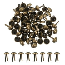 Uxcell 80 Pcs Brads Paper Fasteners, 10 x 16 mm Metal Round Head Split Pins, Prong Brads for Scrapbooking Leather Craft Decorative DIY Supplies, Bronze