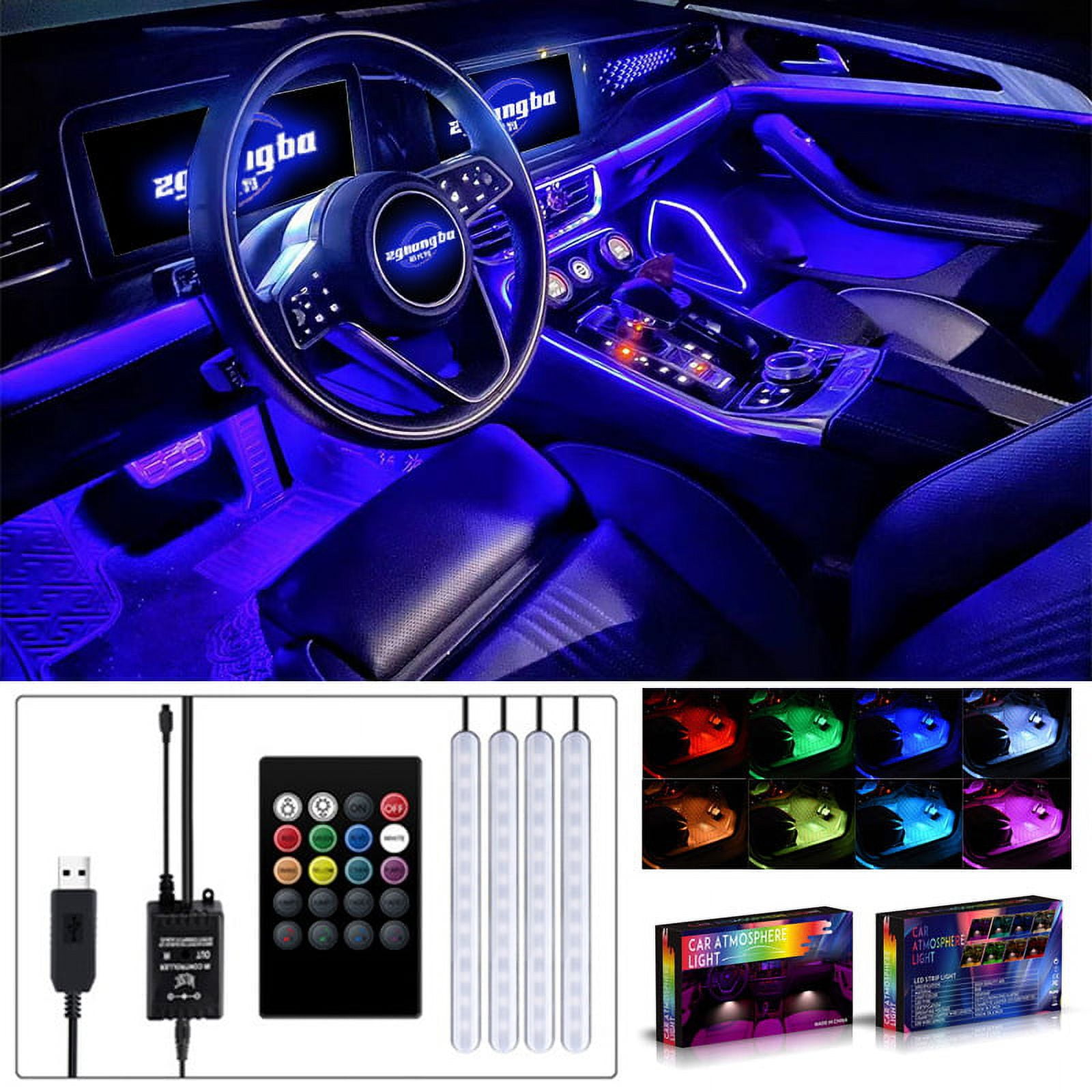 CHILDWEET Bandes LED Auto étanches - Pack De 4 Rubans Lumineux Blancs Pour Ambiance Intérieure Voiture, Bateau, Camion - Faciles à Coller