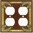 thumbnail image 3 of Metal Light Switch Plate Cover Elegant Antique Floral Tile Frame Brown FLW079, 3 of 13