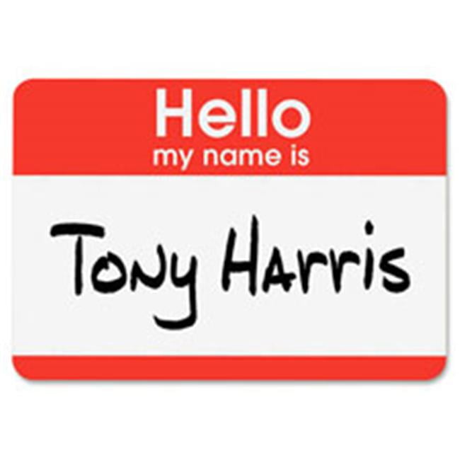 avery ave5141 name badge labels hello 2 1 332 in x 3 38 in 100 pk blue