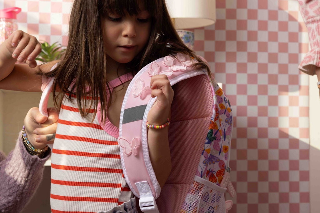 Packed Party Girls 17" Butterfly 4-Piece Backpack Set, Pink