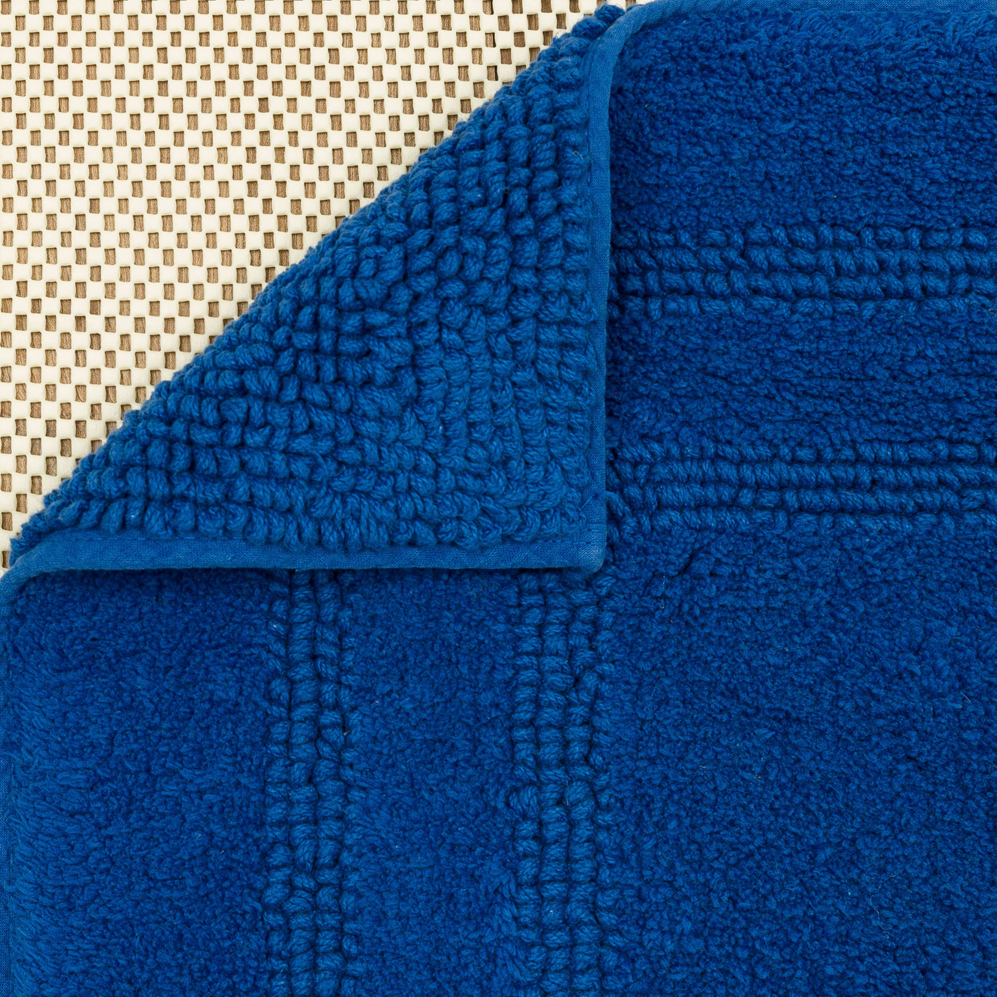 Mohawk Cotton Bath Mat Soft Absorbent Quick Dry Machine Washable Bathroom Mat, Cobalt, 21" x 34"
