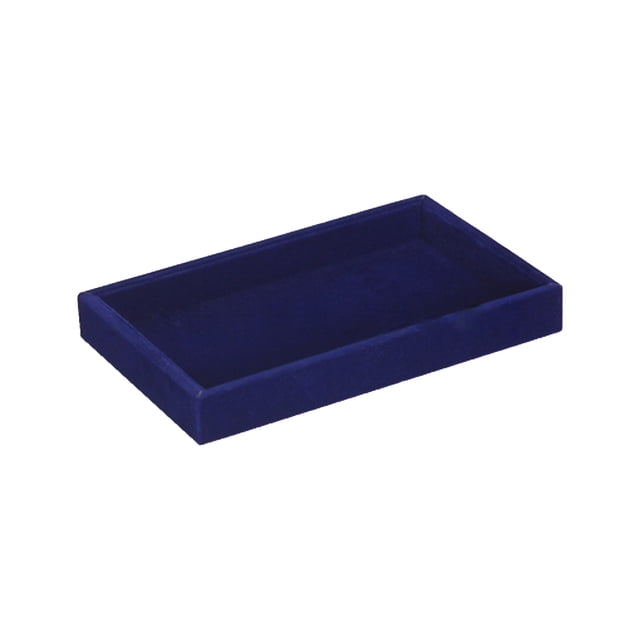 Qarigey Almacenamiento del estuche de la joyería del forro del terciopelo y objetos de valor de la exhibición en regalo de la caja de Ropa, zapatos y accesorios Miscelánea azul