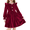 Red, variant on Arshiner Toddler Girls Long Sleeve Velvet Dress Ruffled Crew Neck Midi A-Line Fall Vintage Dress with Pockets