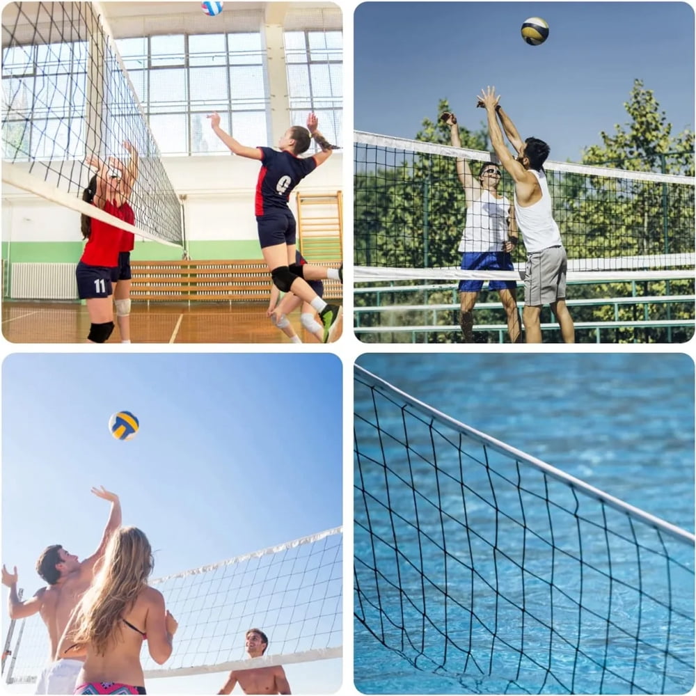 Soapow Indoor and Outdoor Polyethylene Volleyball Net, 32ft x 3ft