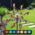 thumbnail image 4 of Wind Spinners Outdoor，75” Metal Wind Sculptures & Spinners Garden Kinetic Art with Solar Powered Multi-Color Glass Ball Light for Yard Garden（Spoon Style）, 4 of 8