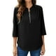 thumbnail image 2 of Dot Print Tops, Comfortable Women Casual Blouse Pure Color Zipper Round Neck Lightweight For Travel For Office For Lady ANGGREK Otros, 2 of 5