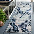 thumbnail image 2 of SAFAVIEH Cabana Rosario Botanical Indoor/Outdoor Runner Rug, Beige/Navy, 2' x 9', 2 of 12