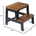 2 Step Wooden Step Stools for Adults Non-Slip, Sturdy Bed Steps for ...
