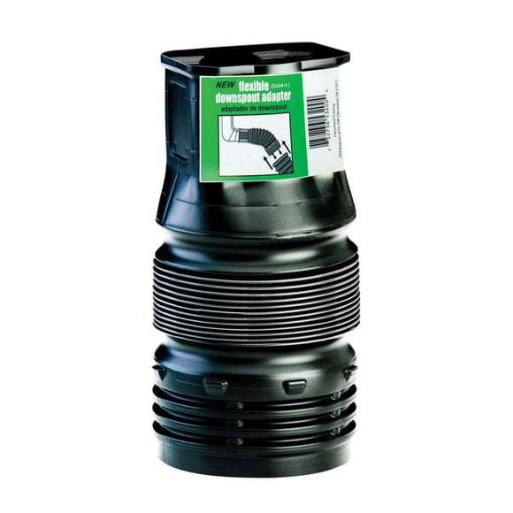 Adaptador Downspout Flex-Drain Press X de 2 x 3 pulgadas Polipropileno prensado en D, 8 pulgadas