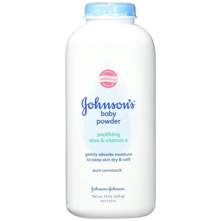 Johnson's Baby Powder, Naturally Derived Cornstarch with Aloe & Vitamin E for Delicate Skin, Hypoallergenic and Free of Parabens, Phthalates, and Dyes for Gentle Baby Skin Care, 15 oz
