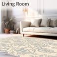 thumbnail image 2 of ODIKA 4'x6' Machine Washable Non-Slip Area Rug, Vintage Ornamental with Interlocking Vines and Paisley Accents High Traffic Rug, Ivory, 667650, 2 of 7