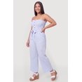 thumbnail image 2 of Women's Plus Size Striped Strapless Jumpsuit with Tie Waist Belt, 2 of 3