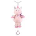 thumbnail image 1 of ganz sweet iris unicorn ribbon soft pink 7 x 10 plush infant musical pulldown toy, 1 of 1
