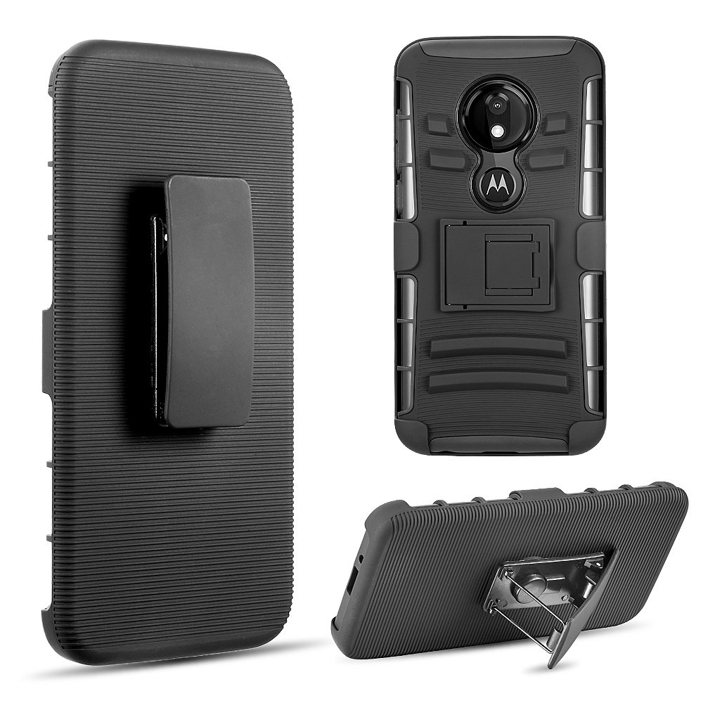 Motorola MOTO G7 PLAY Phone Case Kickstand FullBody Belt Clip Holster