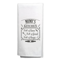 ThisWear Gifts for Mimi Mimi's Kitchen Full of Love Full of Food Full of Hugs Decorative Kitchen Towel White