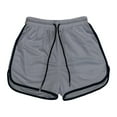 thumbnail image 2 of Athletic Shorts for Men Fitness Summer Active Split Running Gym Home Running Drawstring Elastic Waist Grey Shorts M, 2 of 3