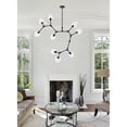 thumbnail image 4 of Elegant Lighting Cavoli 9 Lights Iron and Glass Chandelier in Black, 4 of 9
