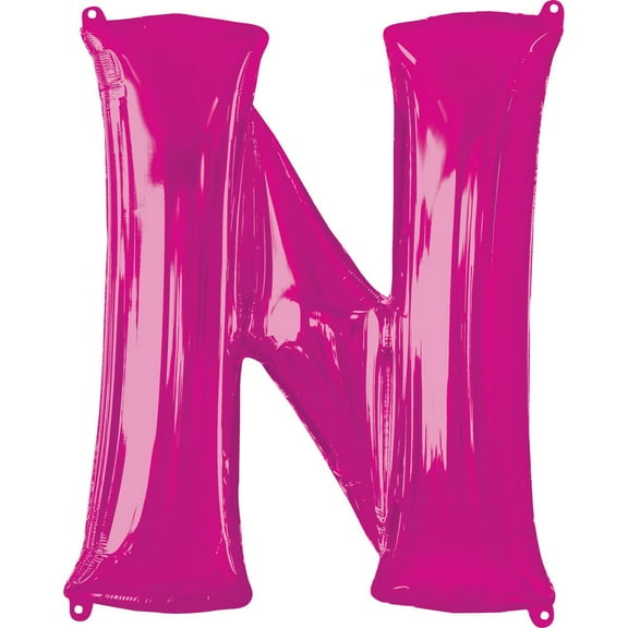 34 inch Letter N - Anagram - Pink Foil Mylar Balloon - Party Supplies Decorations
