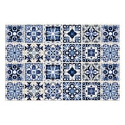 Exquisite retro pattern Decorative Tile Stickers 24 Pcs (7.8*7.8 in) , Peel and Stick Self Adhesive Removable Talavera Tiles Backsplash Waterproof Kitchen Bathroom Furniture Staircase Home Decor