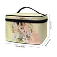 thumbnail image 6 of HELLHERO Travel Makeup Case Portable Travel Cosmetic Bags Double Zip Handheld Lightweight Rabbit and Floral Pattern Design, 6 of 6