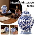 thumbnail image 2 of Chinoiserie Blue White Ginger Jars,Porcelain Jar Tea Storage, Ceramic Decorative Ginger Jars with Lid, NEW Chinoiserie Decor Blue and White Vase,Porcelain Vases Decor for Living Room, Bedroom, 2 of 9
