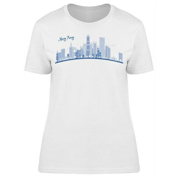 Outline Hong Kong Skyline T-Shirt Women -Image by Shutterstock, Female 3X-Large