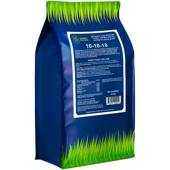 Supply Solutions 10-10-10 Complete Lawn & Garden Granular Fertilizer with Micronutrients – Balanced NPK Plant Food for Soil Health, Blooms & Roots – Safe for Vegetables, Fruits, Lawns (10lbs)