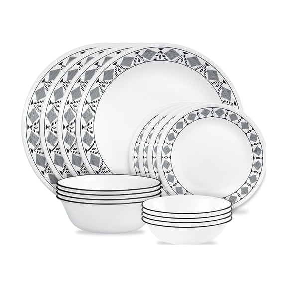 Corelle Cusco 16-Piece Glass Dinnerware Set (Service for 4)